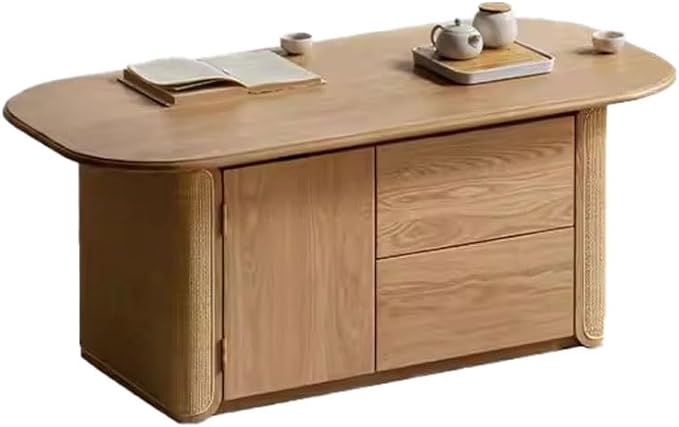 Tea Table Solid Wood Coffee Table, Living Room, Chinese Zen Tea Table, Small Tea Table, Simple Chinese Style Rattan Log Furniture Decoration Low Tables Brand: SLEEVE