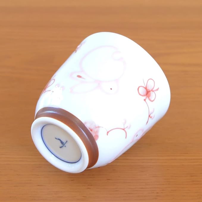 有田焼やきもの市場 Japanese Yunomi Tea Cup for Green Tea Arita Imari ware Made in Japan Icchin Usagi Rabbit Pink