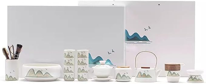SciAza gongfu Tea Set Tea Pot Set Travel Tea Set Simple Ceramic Tea Set, Japanese Teapot Teacup Gift Box Set