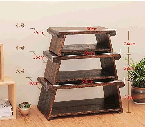 Byjccar CHABUDAI Japanese Antique Tea Table Folding Legs Asian Floor Low Tea Table Wood (M)