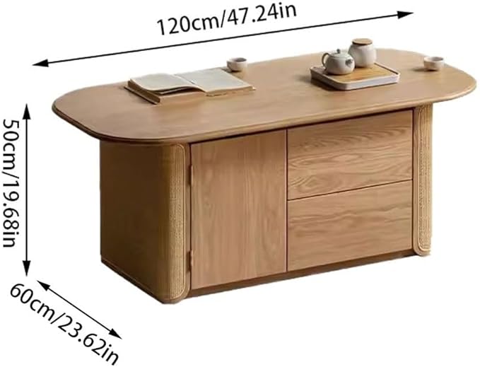 Tea Table Solid Wood Coffee Table, Living Room, Chinese Zen Tea Table, Small Tea Table, Simple Chinese Style Rattan Log Furniture Decoration Low Tables Brand: SLEEVE