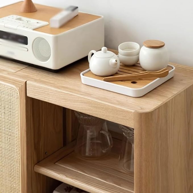 EXTRATIME Sideboard Solid Wood Tea Cabinet Chinese Sideboard Living Room Sofa Side Cabinet Tea Table Integrated Sideboard Kitchen Storage Cabinets Buffet Cabinet