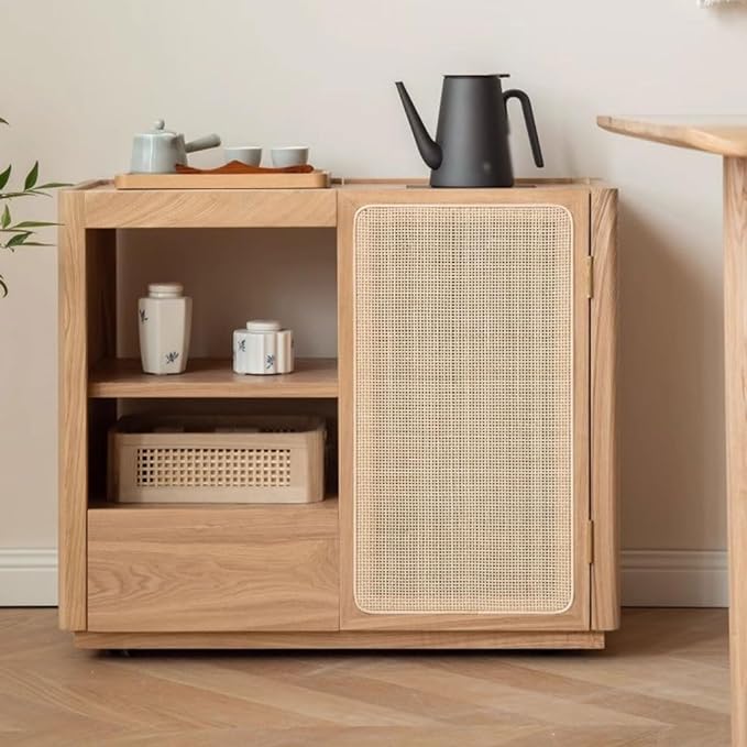 EXTRATIME Sideboard Solid Wood Tea Cabinet Chinese Sideboard Living Room Sofa Side Cabinet Tea Table Integrated Sideboard Kitchen Storage Cabinets Buffet Cabinet