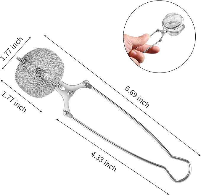Snap Ball Tea Strainer, Exptolii 3 Pack Stainless Steel Tea Infuser Filter with Handle for Loose Leaf Tea, Spices, Seasonings