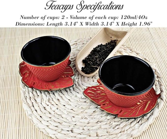 KIYOSHI Luxury 4pc Japanese Tea Cups Set.
