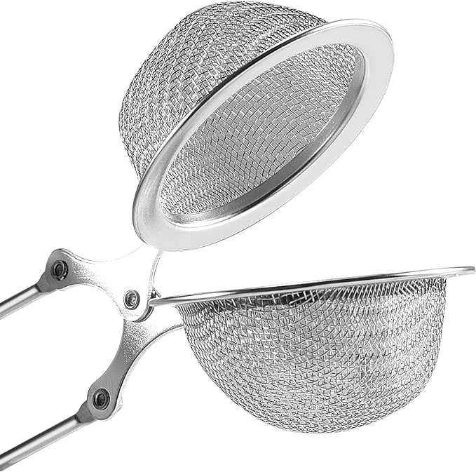 Snap Ball Tea Strainer, Exptolii 3 Pack Stainless Steel Tea Infuser Filter with Handle for Loose Leaf Tea, Spices, Seasonings