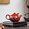 SILINE Luxury Yixing Clay Teapot 12 Oz,Chinese Official Senior Master Handmade Zisha Tea Pot with Collection Certificate and Gift Box (Fish Dragon,Zhuni Red Clay)