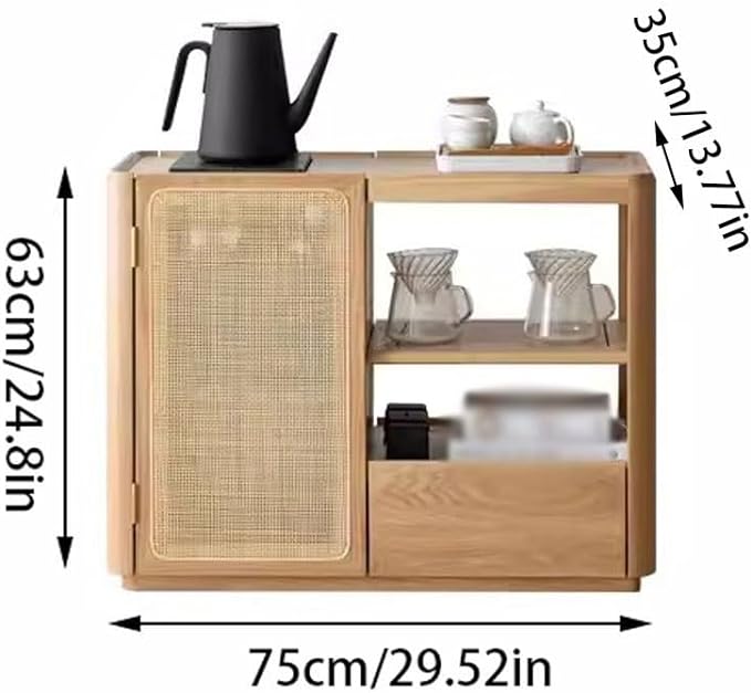 EXTRATIME Sideboard Solid Wood Tea Cabinet Chinese Sideboard Living Room Sofa Side Cabinet Tea Table Integrated Sideboard Kitchen Storage Cabinets Buffet Cabinet