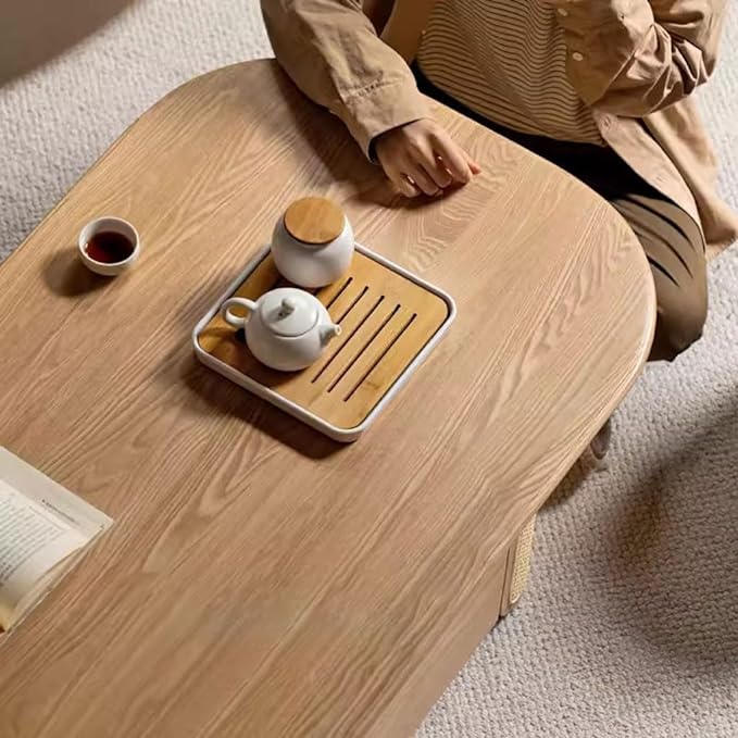 Tea Table Solid Wood Coffee Table, Living Room, Chinese Zen Tea Table, Small Tea Table, Simple Chinese Style Rattan Log Furniture Decoration Low Tables Brand: SLEEVE