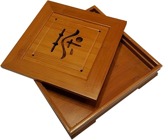 Bamboo GongFu Tea Serving Tray L9 x W9 x H1.5