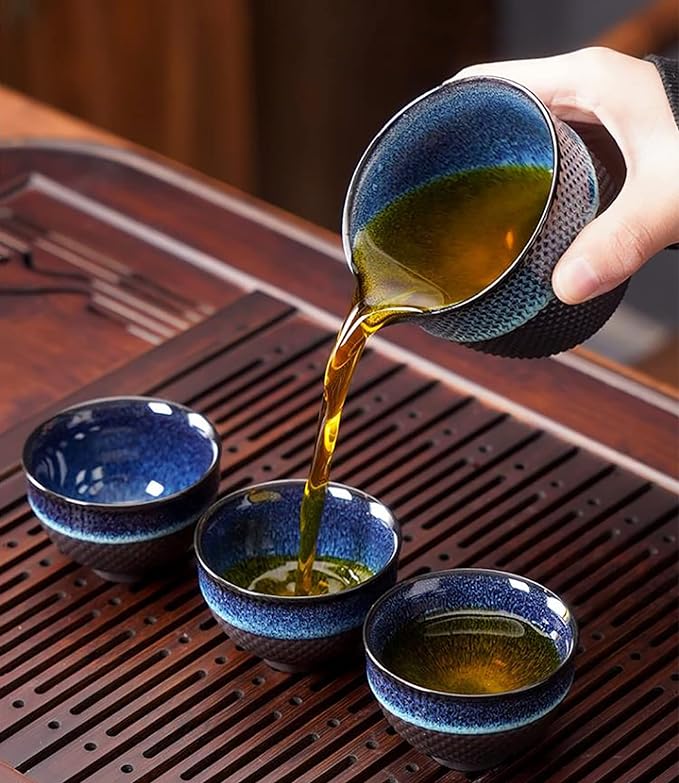 Puoyikt Chinese Ceramic Kung Fu Tea Set of 6