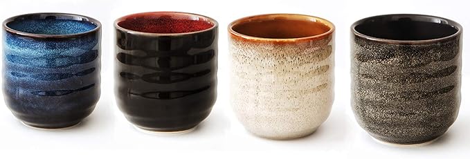 Lxuwbd Japanese style ceramic tea set, tea cup, coffee cup, yerba mate set, Ceramic mate cup set of 4