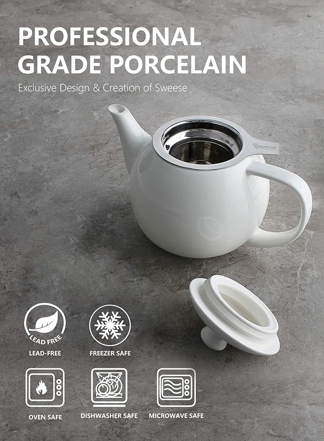Sweese Teapots for Tea, 27 oz Porcelain Tea pot